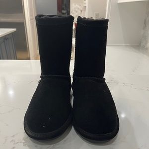 Black Faux-Suede Bearpaw Boots